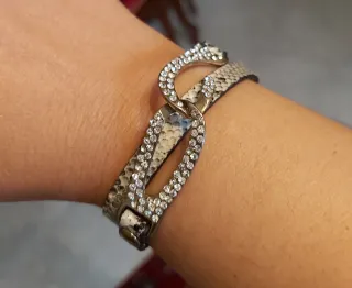 Bracciale girocollo donna serpente strass