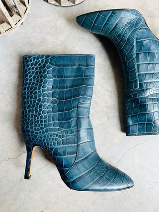 Botines Toral Piel Coco Azul Talla 36 Nuevos