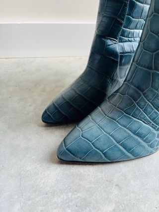 Botines Toral Piel Coco Azul Talla 36 Nuevos