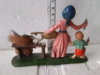 Diorama vintage presepe con figure