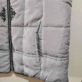 Chaleco vintage acolchado gris mujer