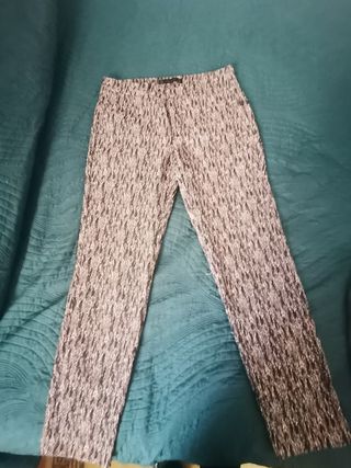 Pantaloni donna fantasia grigio/argento