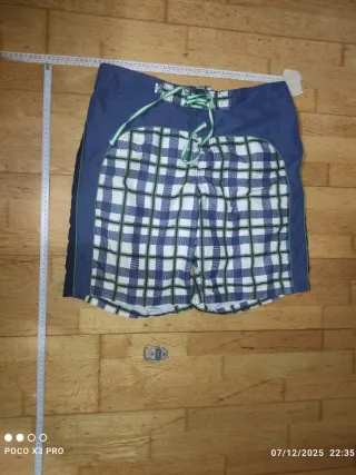 Bañador a cuadros azul y blanco