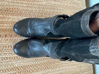 Botines vintage piel auténtica negros