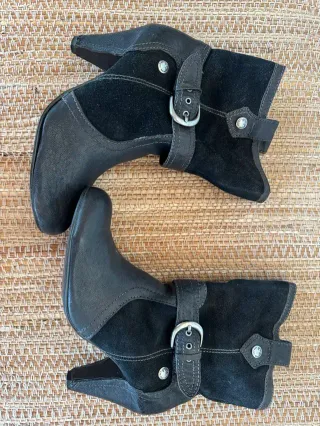 Botines vintage piel auténtica negros