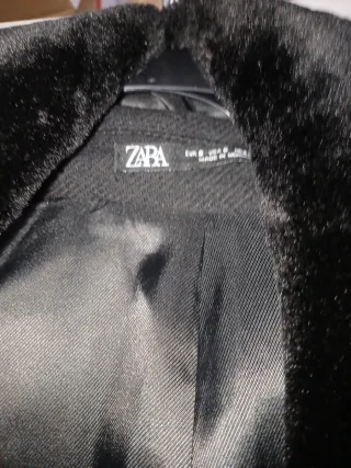 Chaqueta paño Zara hombre negra