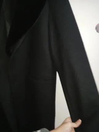 Chaqueta paño Zara hombre negra