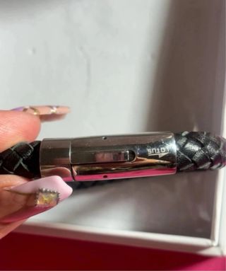 NUEVA Pulsera Lotus trenzada negra cierre metálico