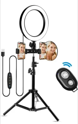 Anillo de luz ring portátil con trípode y baterías