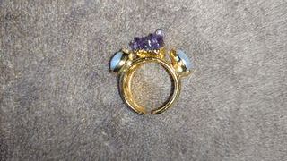 Anillo L'atelier de Gaia Ajustable Oro y Púrpura