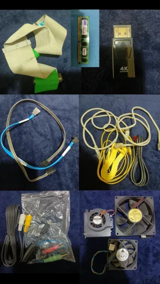 Lote di componenti e cavi per PC vari