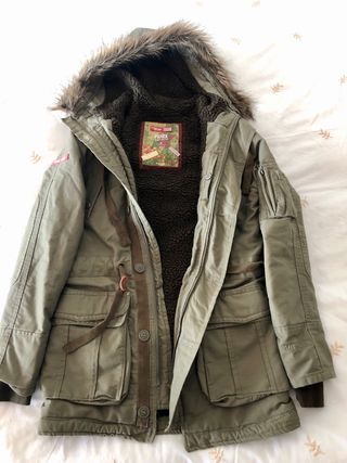 Parka de invierno muy impermeable verde militar