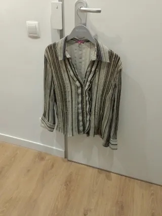 Blusa Adolfo Domínguez Mujer Talla 50 Verde/Beige