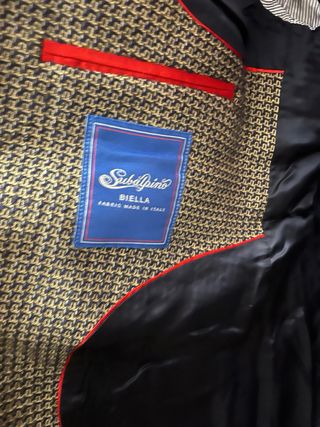 Americana Ganso Hombre Gris y Rojo