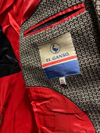 Americana Ganso Hombre Gris y Rojo