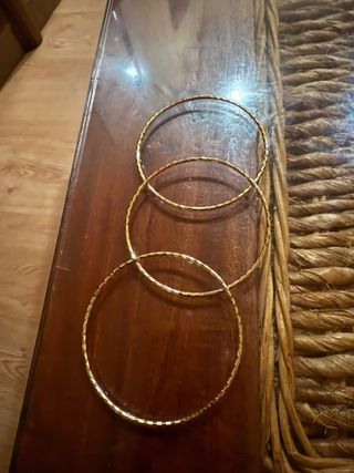 Conjunto 3 Pulseras Oro Laminado 14k