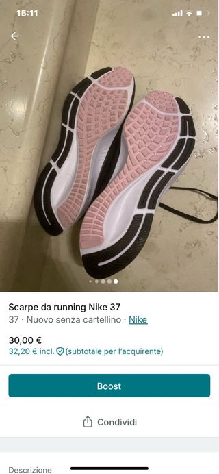 Scarpe running Nike nere e rosa