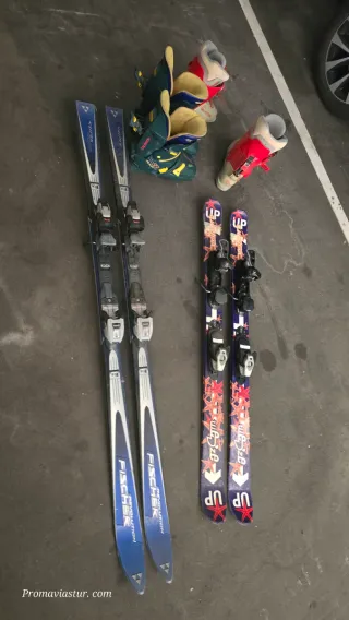 Esquís y botas de esquí