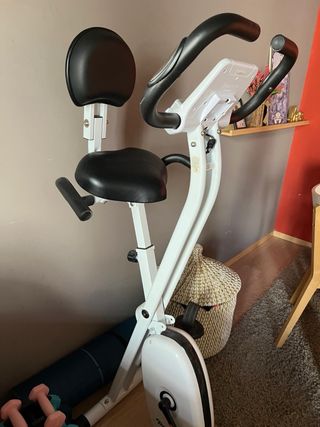 Bicicleta Estática Plegable Blanca