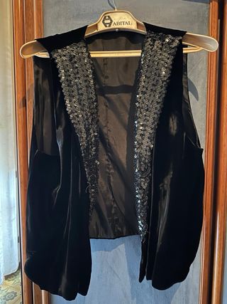 Gilet uomo nero con glitter