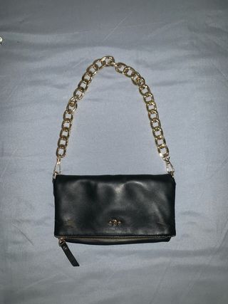 Bolso Negro Brownie Cadena Dorada