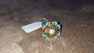 Anillo SATELLITE oro y turquesa.