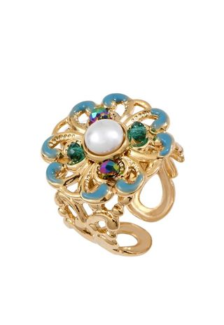 Anillo SATELLITE oro y turquesa.