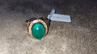 Anillo SATELLITE oro y verde.