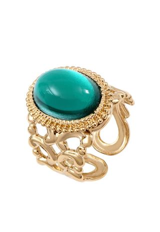 Anillo SATELLITE oro y verde.