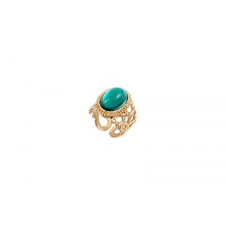 Anillo SATELLITE oro y verde.