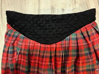 Gonna scozzese con vita in velluto