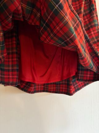 Gonna scozzese con vita in velluto