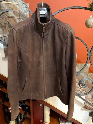 Giacca in pelle vintage effetto invecchiato