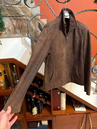 Giacca in pelle vintage effetto invecchiato