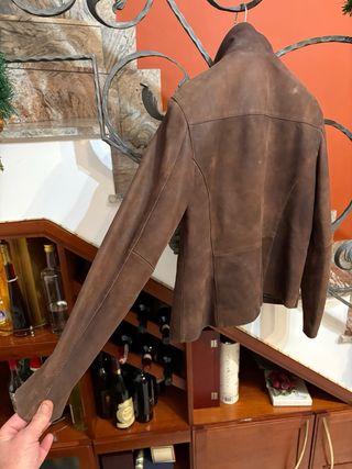 Giacca in pelle vintage effetto invecchiato