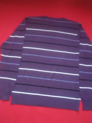 Suéter Tommy Hilfiger Rayas Morado Hombre