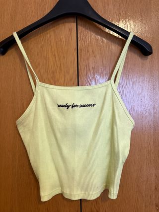 Top de tirantes amarillo fosforito