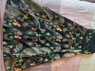 Vestido fiesta años 70 negro multicolor