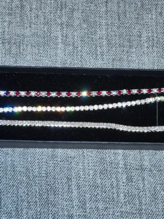 3 bracciali tennis argento