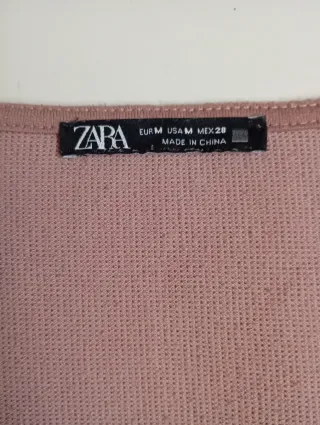 Blusa Zara manga larga rosa talla XS