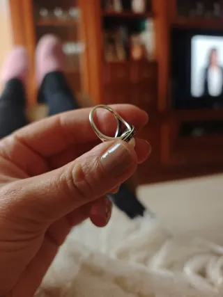 Anillo perla plata