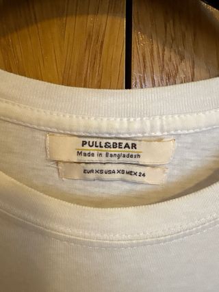 Camiseta Pull&Bear Blanca Estampada
