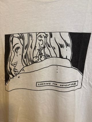 Camiseta Pull&Bear Blanca Estampada