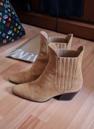 Botines de piel (serraje)