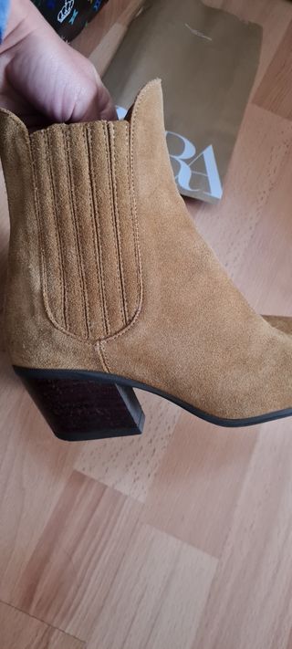 Botines de piel (serraje)