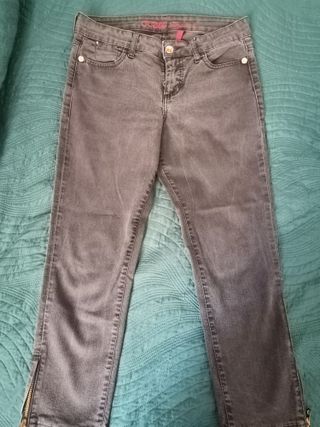 Guess Pantaloni Donna neri Zip Caviglia