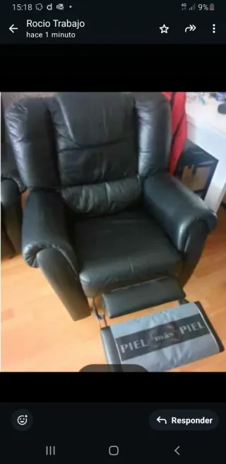 Sofá de piel 3 plazas + 1 relax