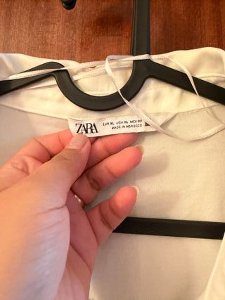 Camisa Crop Top Manga Larga Zara Talla XL
