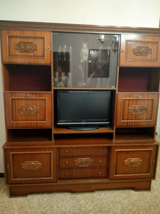 Mueble librería salón madera