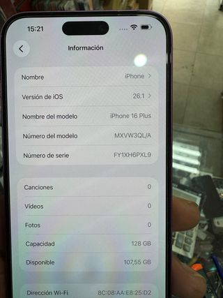 iPhone 16 Plus 128GB Rosa